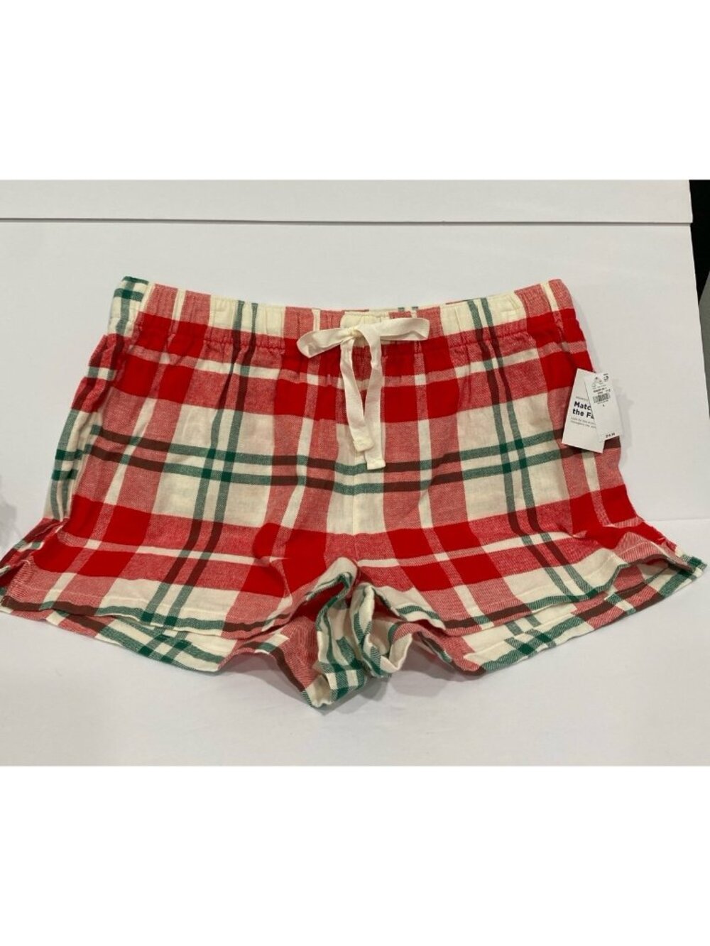 Old Navy Christmas Winter 100% Cotton Flannel Pajama Shorts Size Large (12-14)
